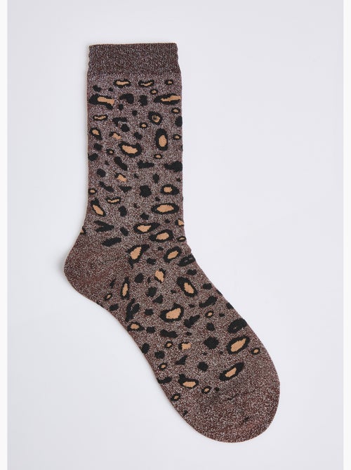 Calcetines con purpurina y estampado de leopardo - AFIBEL - Kiabi Calcetines con purpurina y estampado de leopardo - AFIBEL - Kiabi