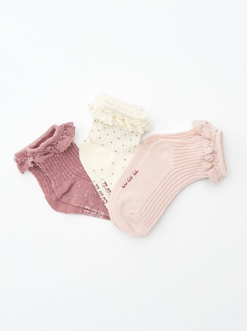 Calcetines con volantes - Pack de 3 - Kiabi