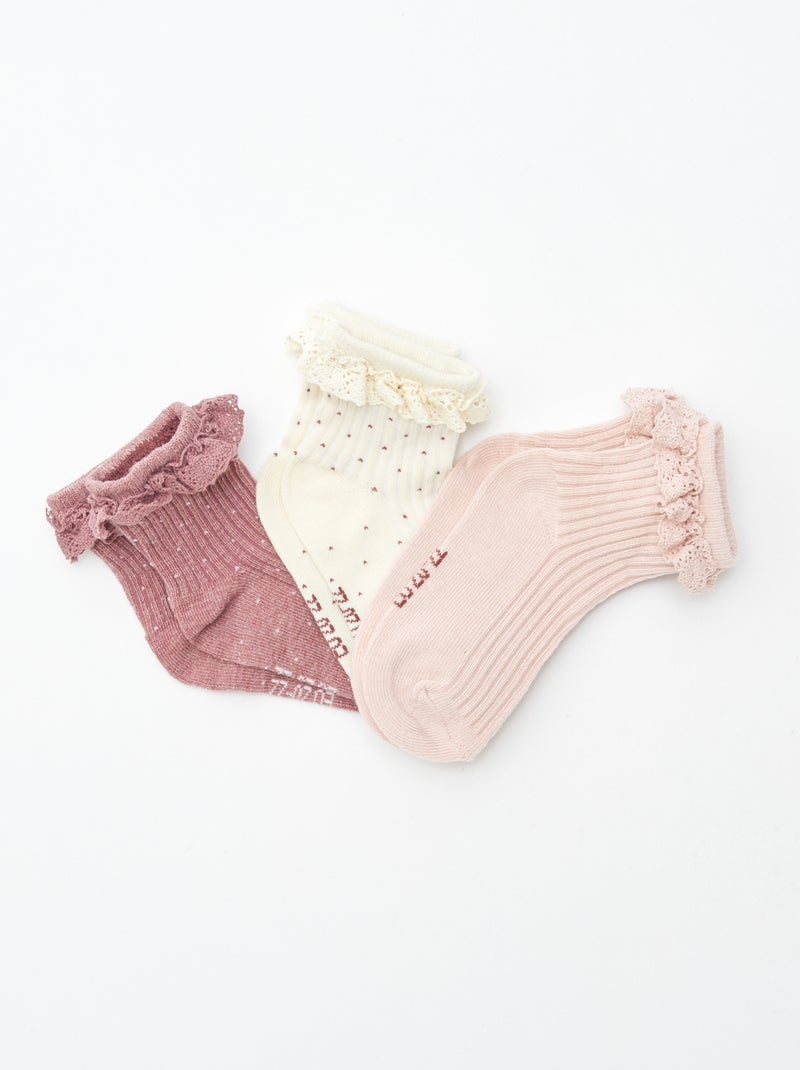 Calcetines con volantes - Pack de 3 Blanco - Kiabi