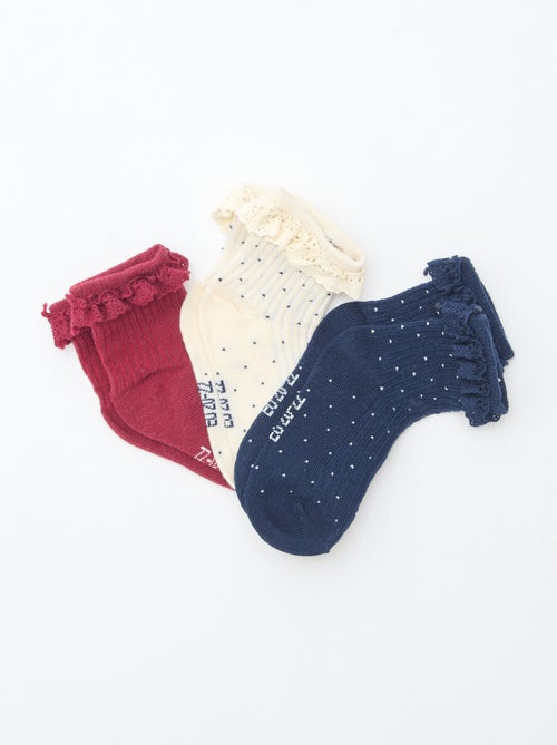 Calcetines con volantes - Pack de 3 - Kiabi