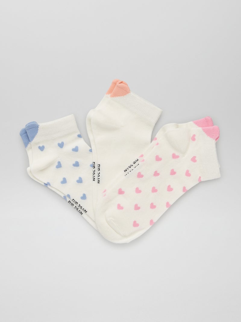 Calcetines 'corazón' - Pack de 3 BLANCO - Kiabi