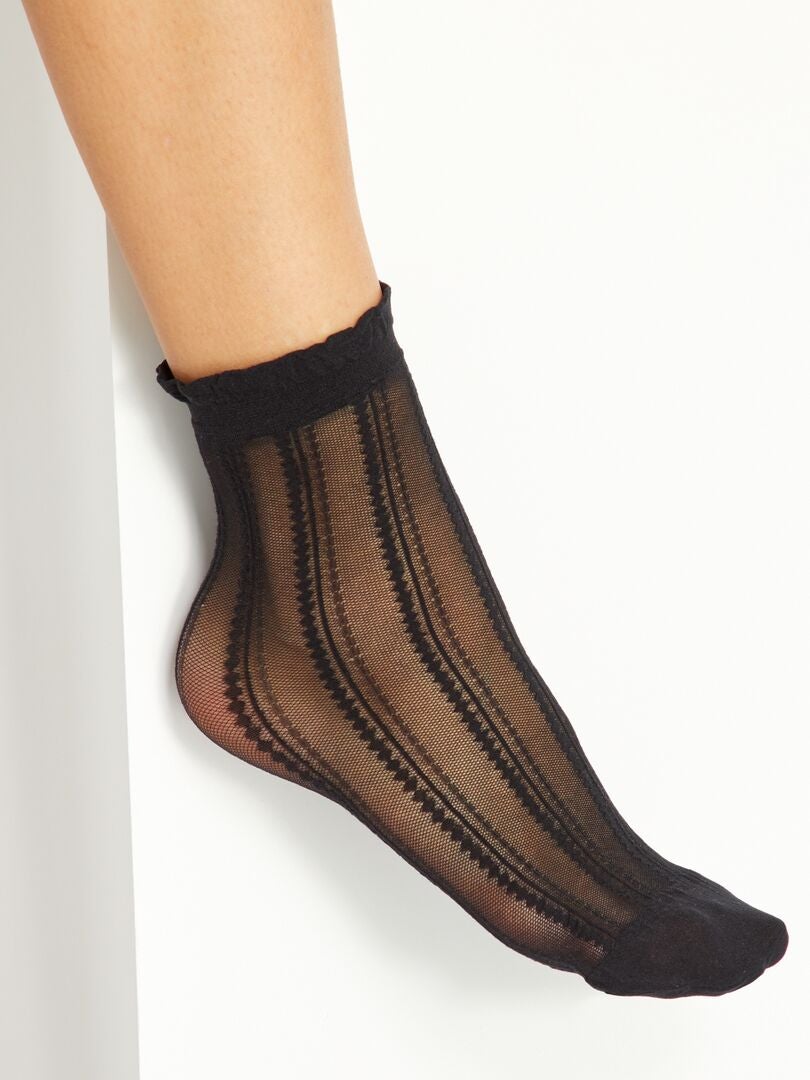 Calcetines cortos de rejilla 'DIM' - negro - Kiabi - 4.80€