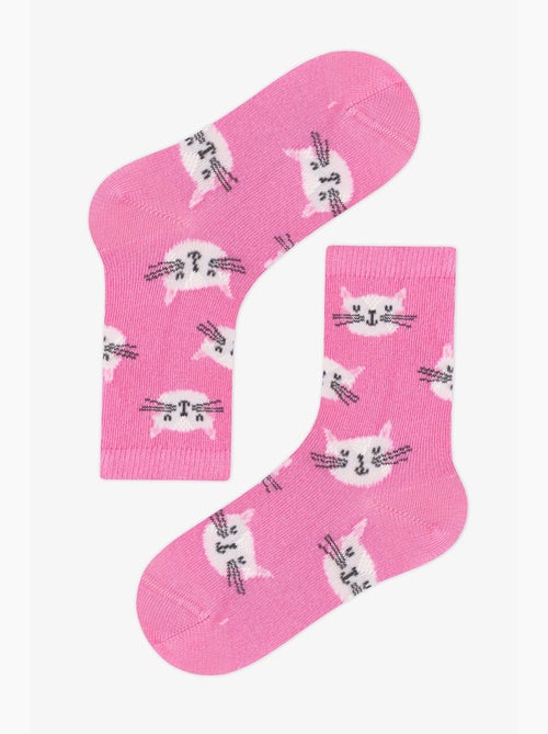 Calcetines de caña media space cat con estampado de gato, 4 pares penti - Kiabi