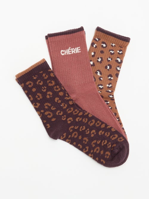 Calcetines de canalé con diseño - Kiabi Calcetines de canalé con diseño - Kiabi