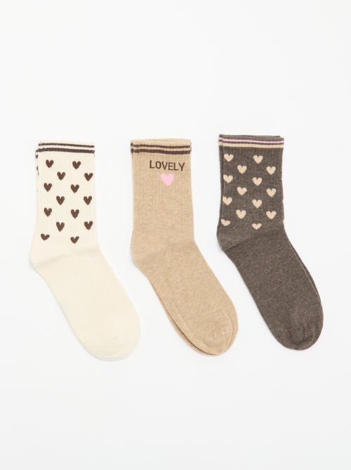 Calcetines de canalé con diseño - Kiabi