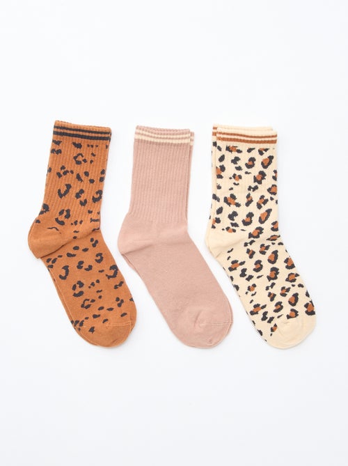 Calcetines de canalé con diseño fantasía - Kiabi