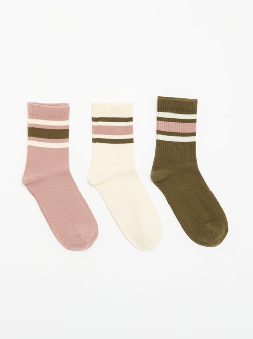 Calcetines de canalé con diseño - Kiabi Calcetines de canalé con diseño - Kiabi