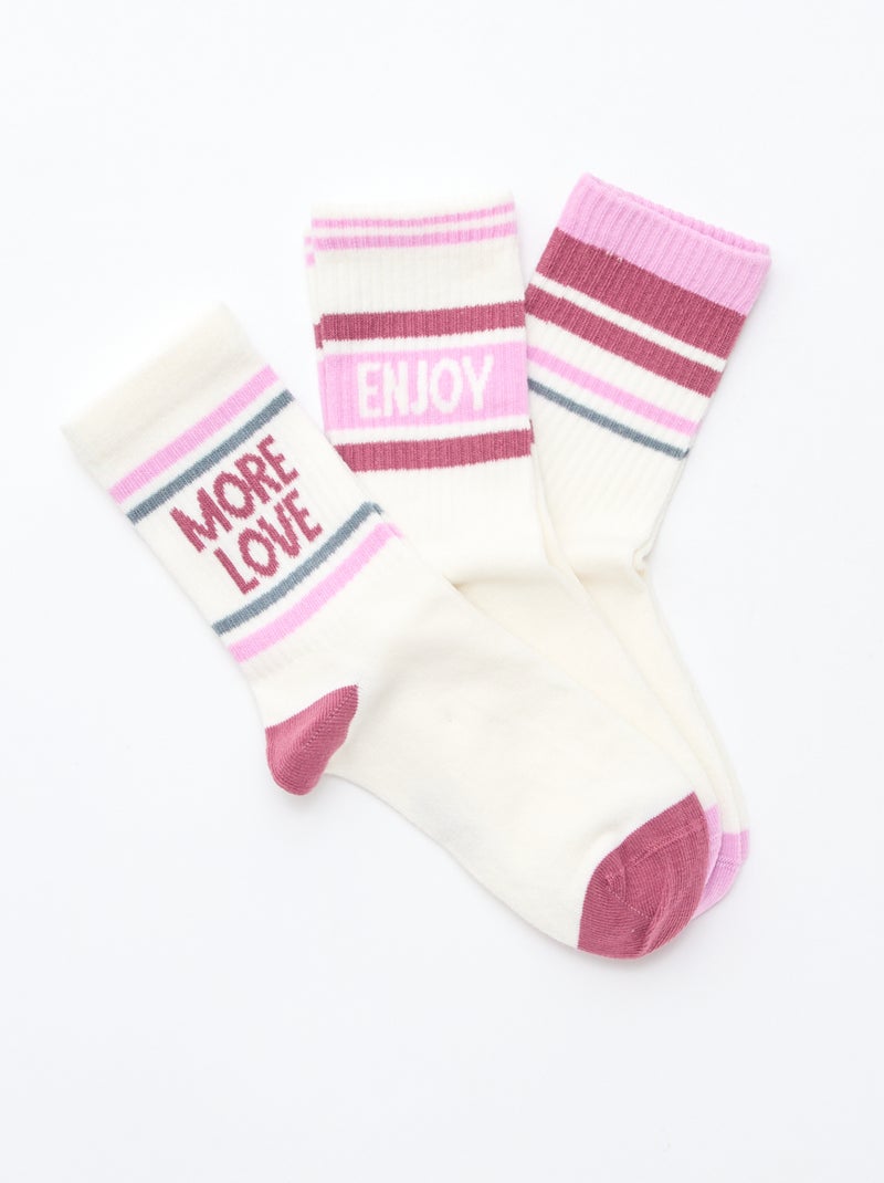 Calcetines de canalé con diseño Purpura - Kiabi