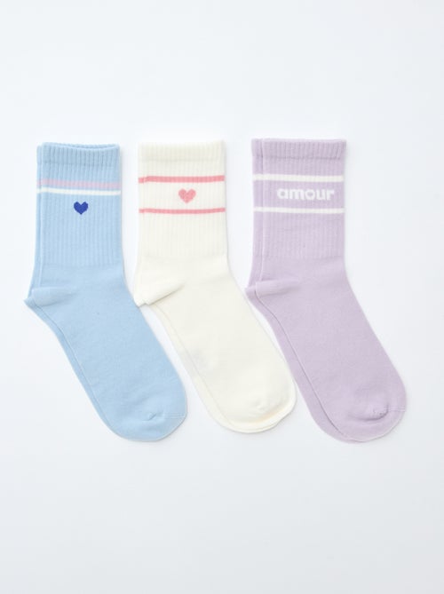 Calcetines de canalé con diseño - Kiabi Calcetines de canalé con diseño - Kiabi