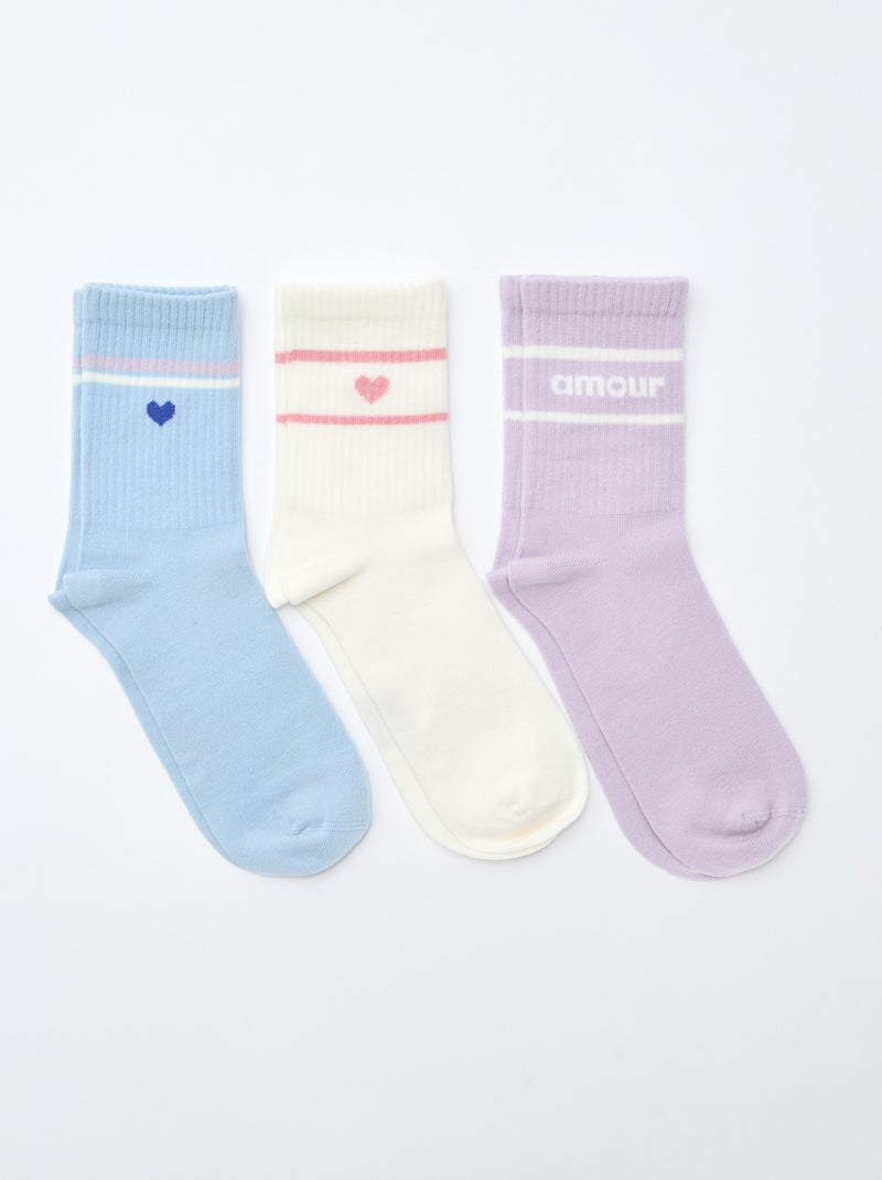 Calcetines de canalé con diseño Purpura - Kiabi