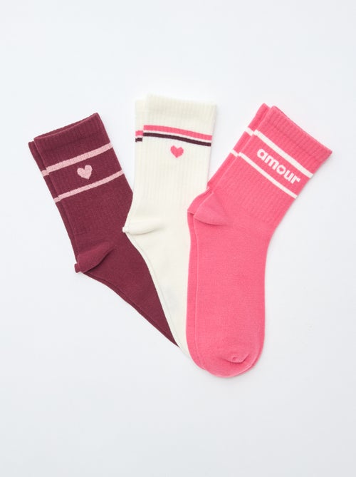 Calcetines de canalé con diseño - Kiabi