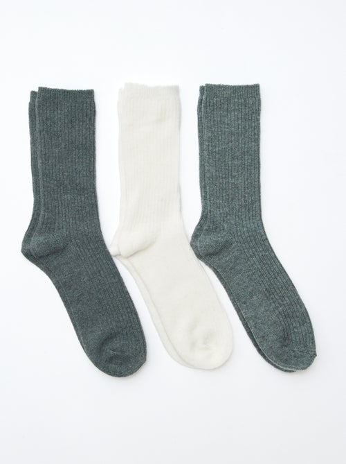 Calcetines de canalé de caña alta - Kiabi