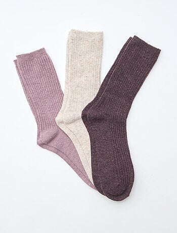 Calcetines de canalé de caña alta