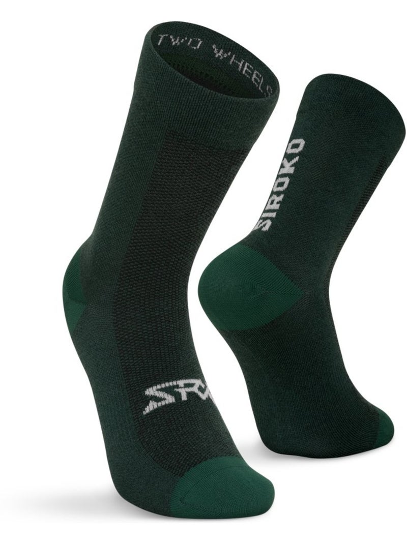 Calcetines de ciclismo con lana merino ciclismo hombre y mujer srx arbor Verde - Kiabi