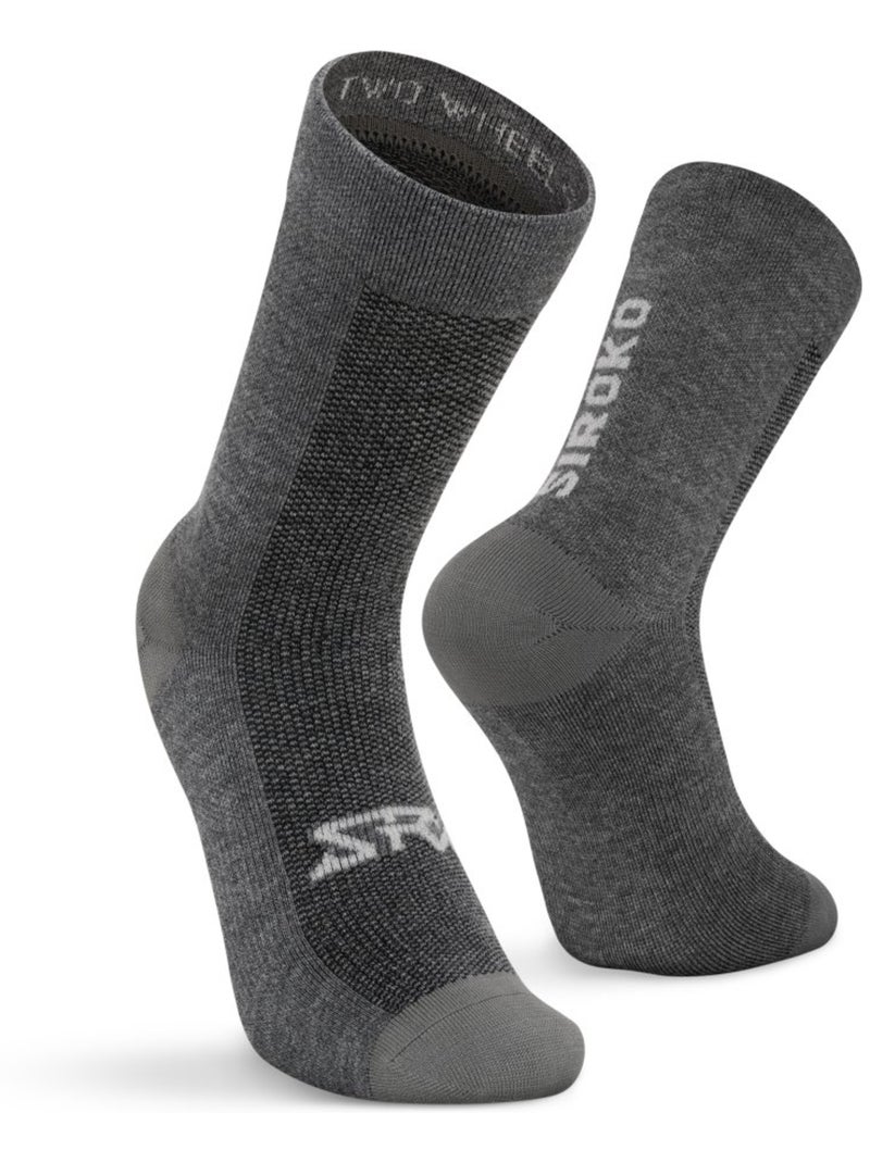 Calcetines de ciclismo con lana merino ciclismo hombre y mujer srx maloja Blanco Gris - Kiabi