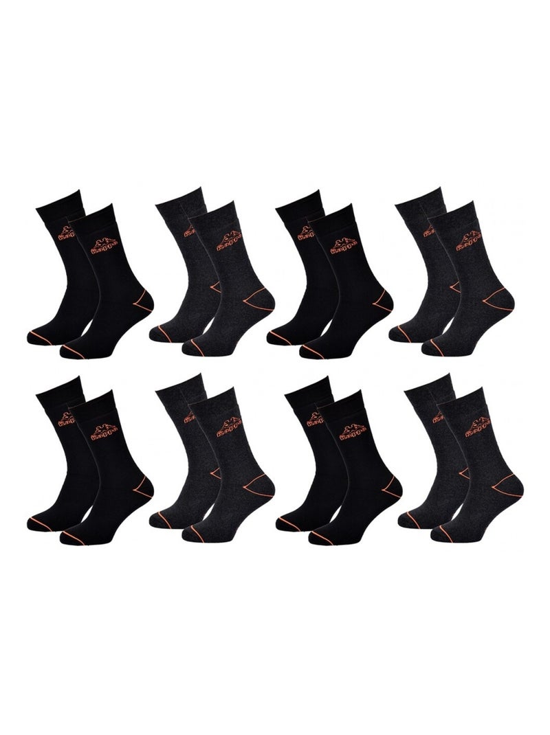 Calcetines de Ciudad hombre KAPPA - Pack de 8 Negro Gris antracita - Kiabi