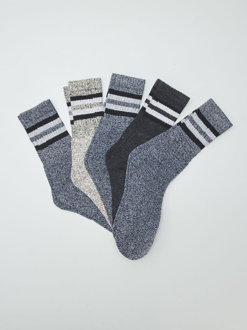 Calcetines de deporte - pack de 5 GRIS - Kiabi