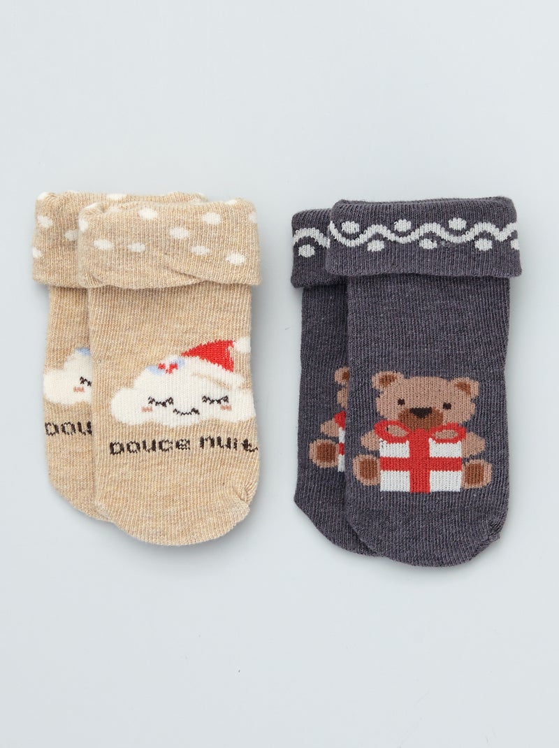 Calcetines de fantasía - Pack de 2 BEIGE - Kiabi