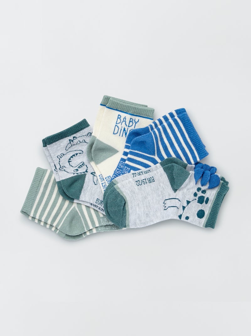 Calcetines de fantasía  - Pack de 5 AZUL - Kiabi