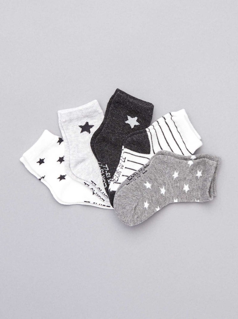 Calcetines de fantasía  - Pack de 5 GRIS - Kiabi