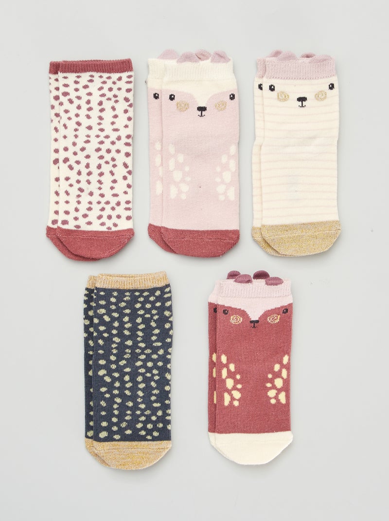 Calcetines de fantasía  - Pack de 5 MARRON - Kiabi