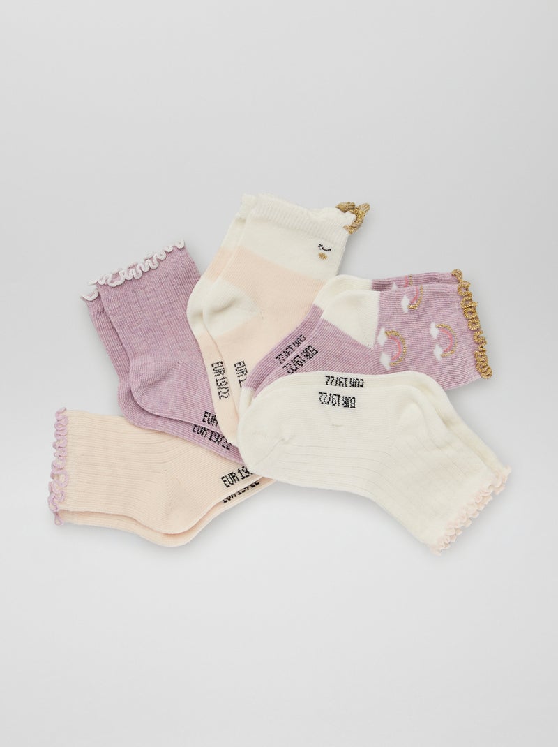 Calcetines de fantasía  - Pack de 5 ROSA - Kiabi