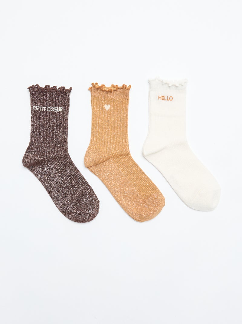 Calcetines de fantasía con lentejuelas Blanco - Kiabi