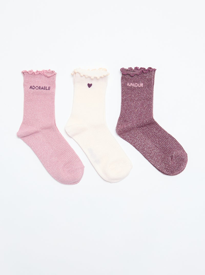 Calcetines de fantasía con lentejuelas Rosa - Kiabi