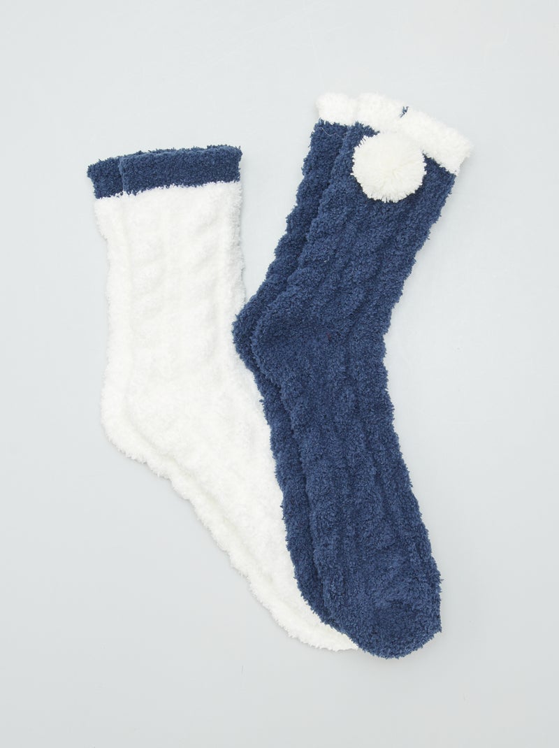 Calcetines de felpa - pack de 2 AZUL - Kiabi
