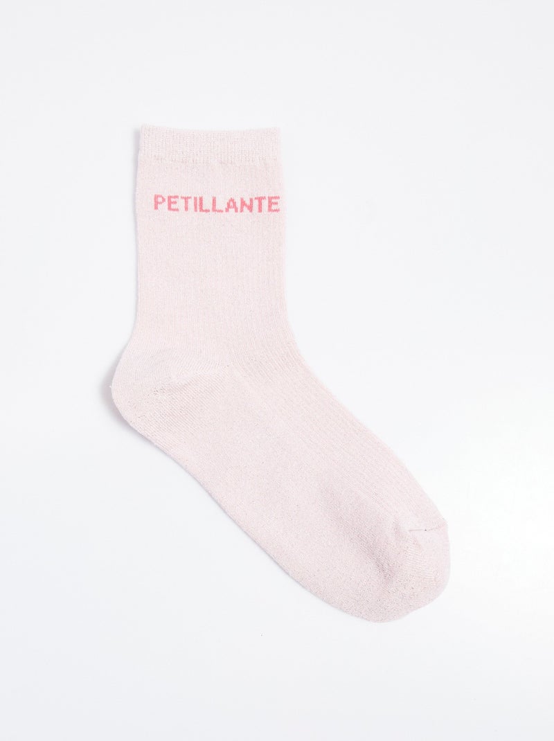 Calcetines de hilo metálico brillante - AFIBEL Rosa - Kiabi