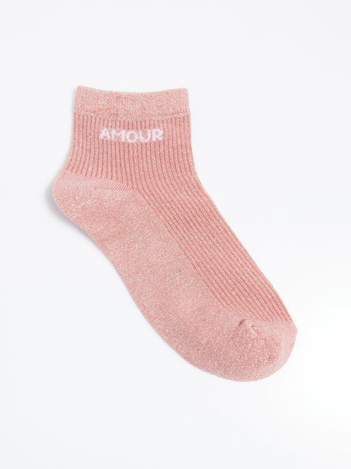 Calcetines de hilo metalizado, mensaje LOVE - AFIBEL - Kiabi