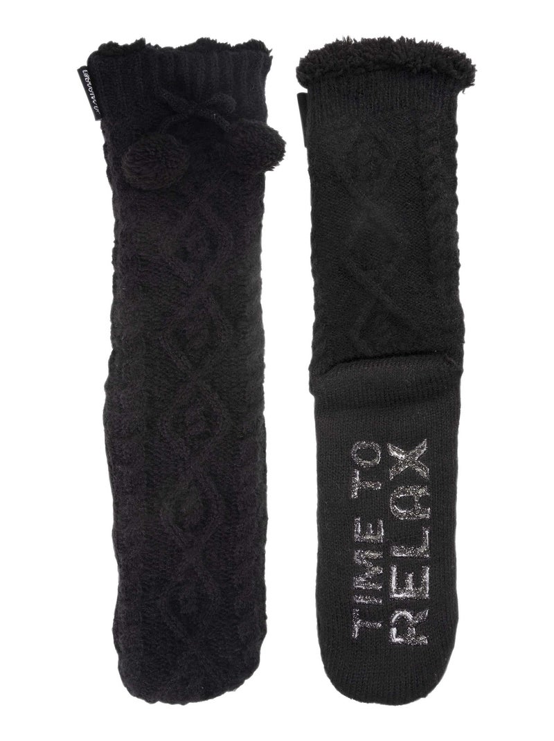 Calcetines de interior forrado, antideslizante mujer Isotoner Negro - Kiabi