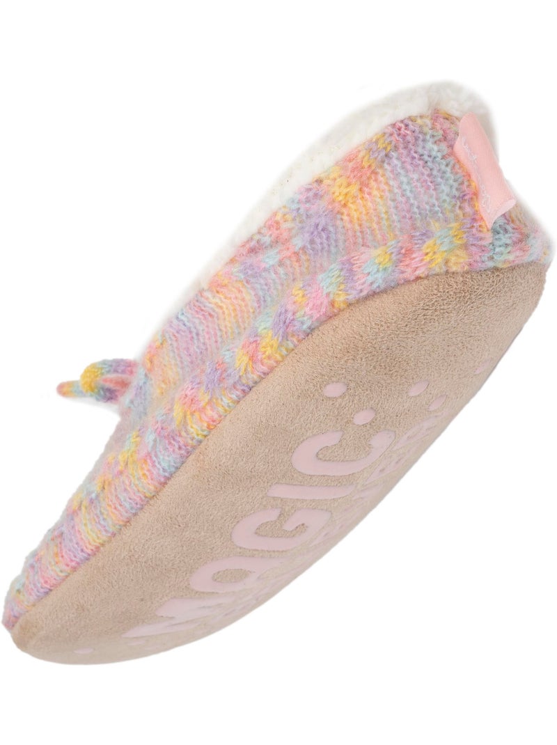 Calcetines de interior forrado, antideslizante mujer isotoner Rosa/Amarillo - Kiabi
