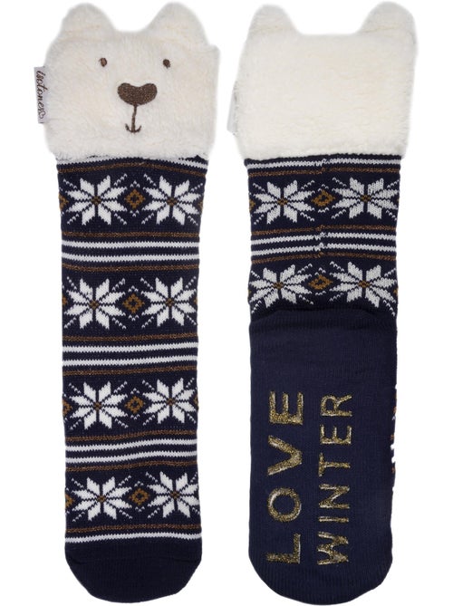 Calcetines de interior malla, forro de sherpa, antideslizante mujer Isotoner - Kiabi