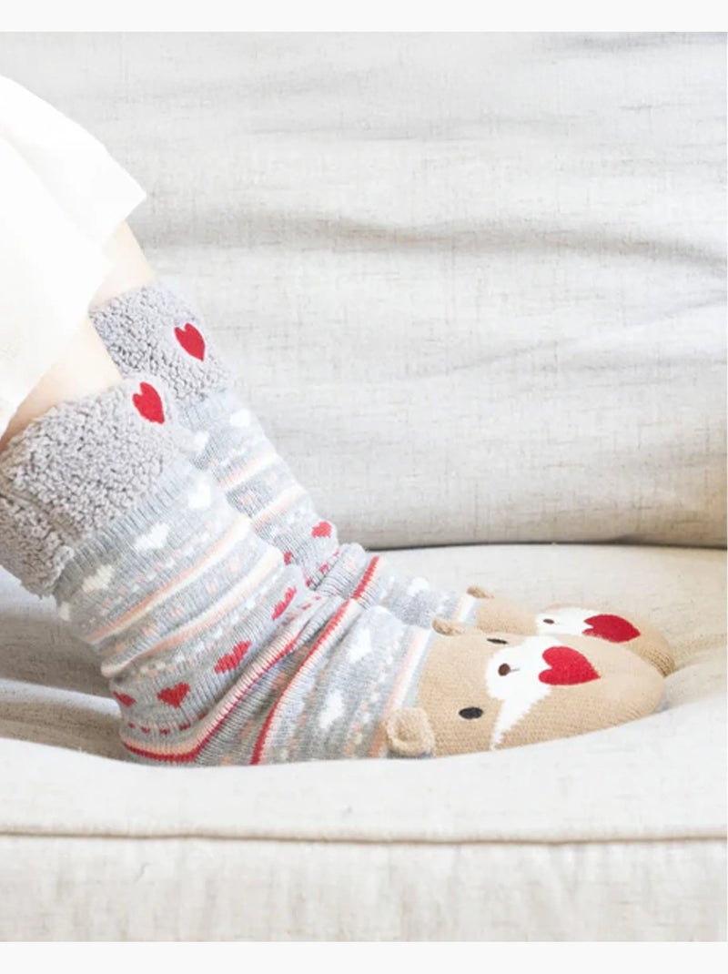 Calcetines de interior malla, forro de sherpa, antideslizante mujer Isotoner Gris rosa - Kiabi