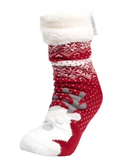 Calcetines de interior malla, forro de sherpa, antideslizante mujer Isotoner - Kiabi