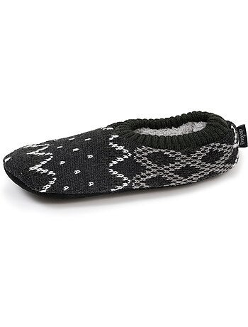 Calcetines de interior Malla rellena - Suela de ante con tacos antideslizantes hombre Isotoner