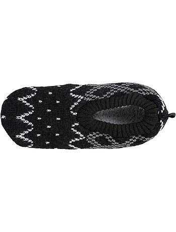 Calcetines de interior Malla rellena - Suela de ante con tacos antideslizantes hombre Isotoner