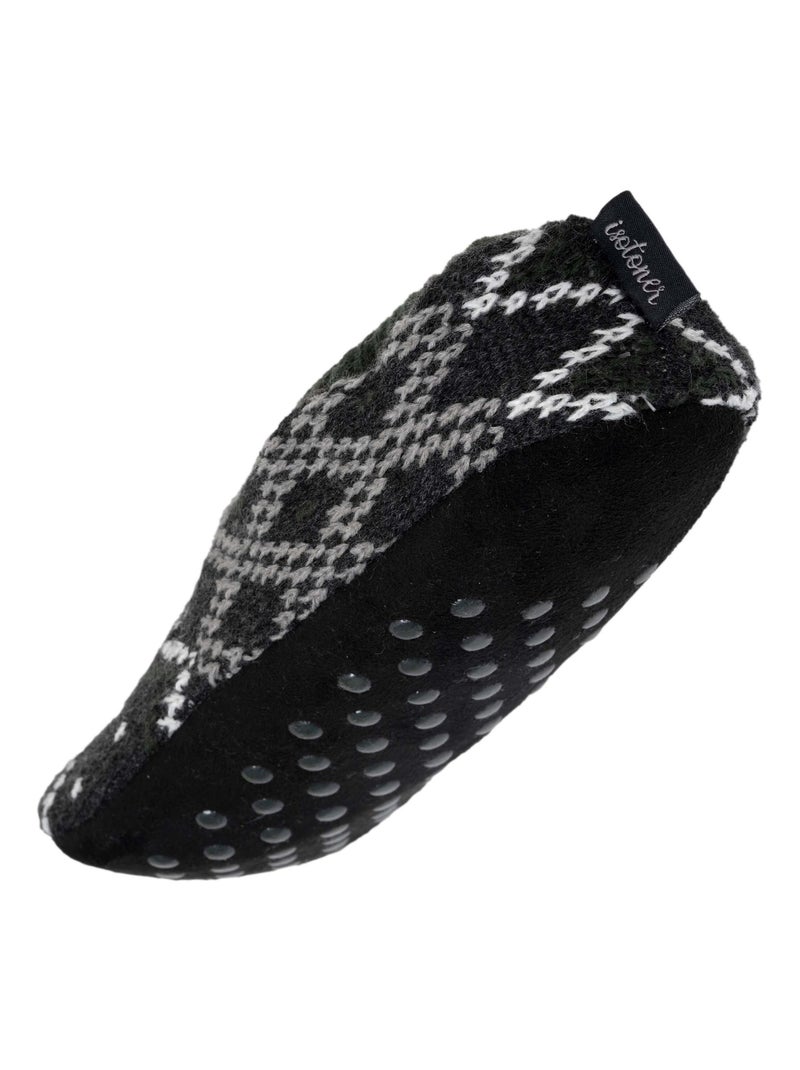 Calcetines de interior Malla rellena - Suela de ante con tacos antideslizantes hombre Isotoner Gris blanco - Kiabi