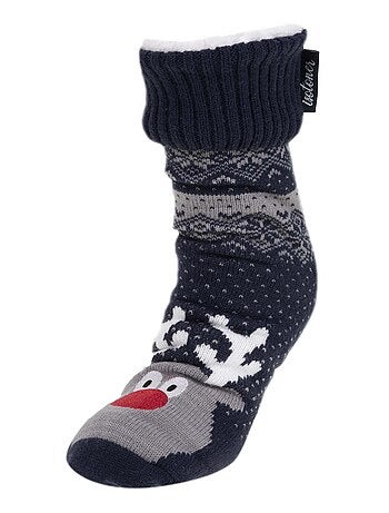 Calcetines de interior malla/serpa - Puntos antideslizantes hombre Isotoner