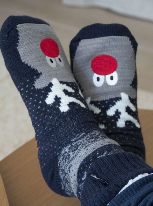 Calcetines de interior malla/serpa - Puntos antideslizantes hombre Isotoner - Kiabi