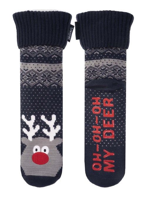 Calcetines de interior malla/serpa - Puntos antideslizantes hombre Isotoner - Kiabi