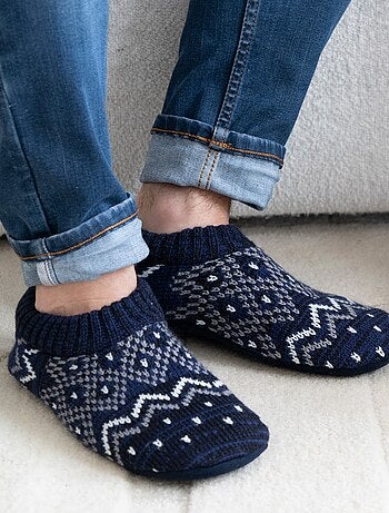 Calcetines de interior suelas de ante ultra cómodas con tacos antideslizantes hombre Isotoner