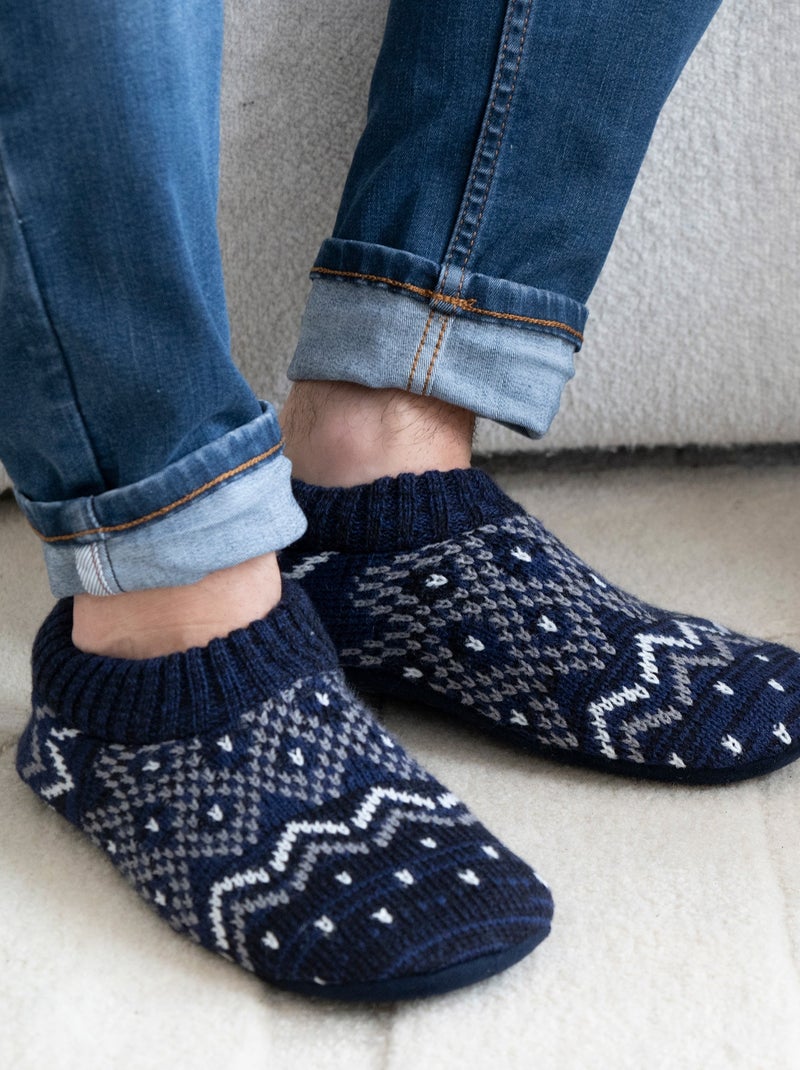 Calcetines de interior suelas de ante ultra cómodas con tacos antideslizantes hombre Isotoner Azul marino - Kiabi