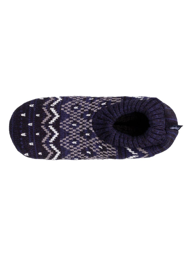 Calcetines de interior suelas de ante ultra cómodas con tacos antideslizantes hombre Isotoner Azul marino - Kiabi