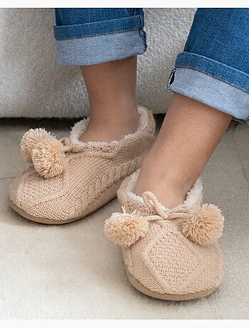 Calcetines de interior suelas de ante ultra cómodas con tacos antideslizantes mujer