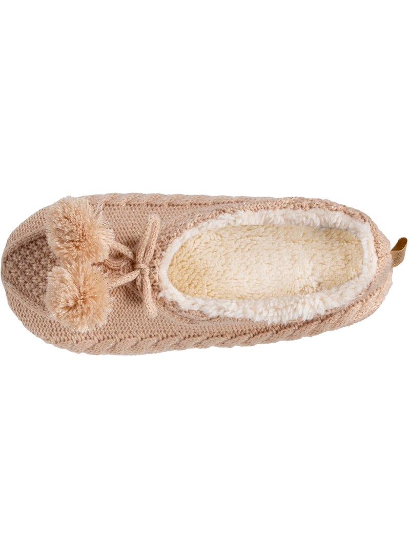 Calcetines de interior suelas de ante ultra cómodas con tacos antideslizantes mujer Beige - Kiabi