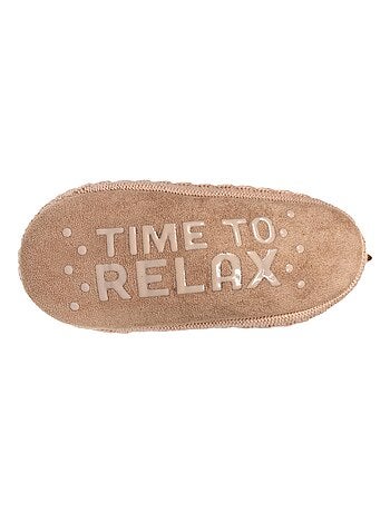 Calcetines de interior suelas de ante ultra cómodas con tacos antideslizantes mujer Isotoner