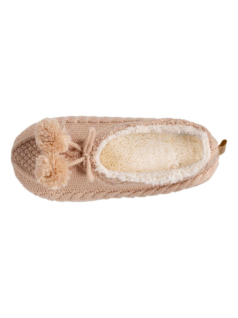 Calcetines de interior suelas de ante ultra cómodas con tacos antideslizantes mujer Isotoner Beige - Kiabi