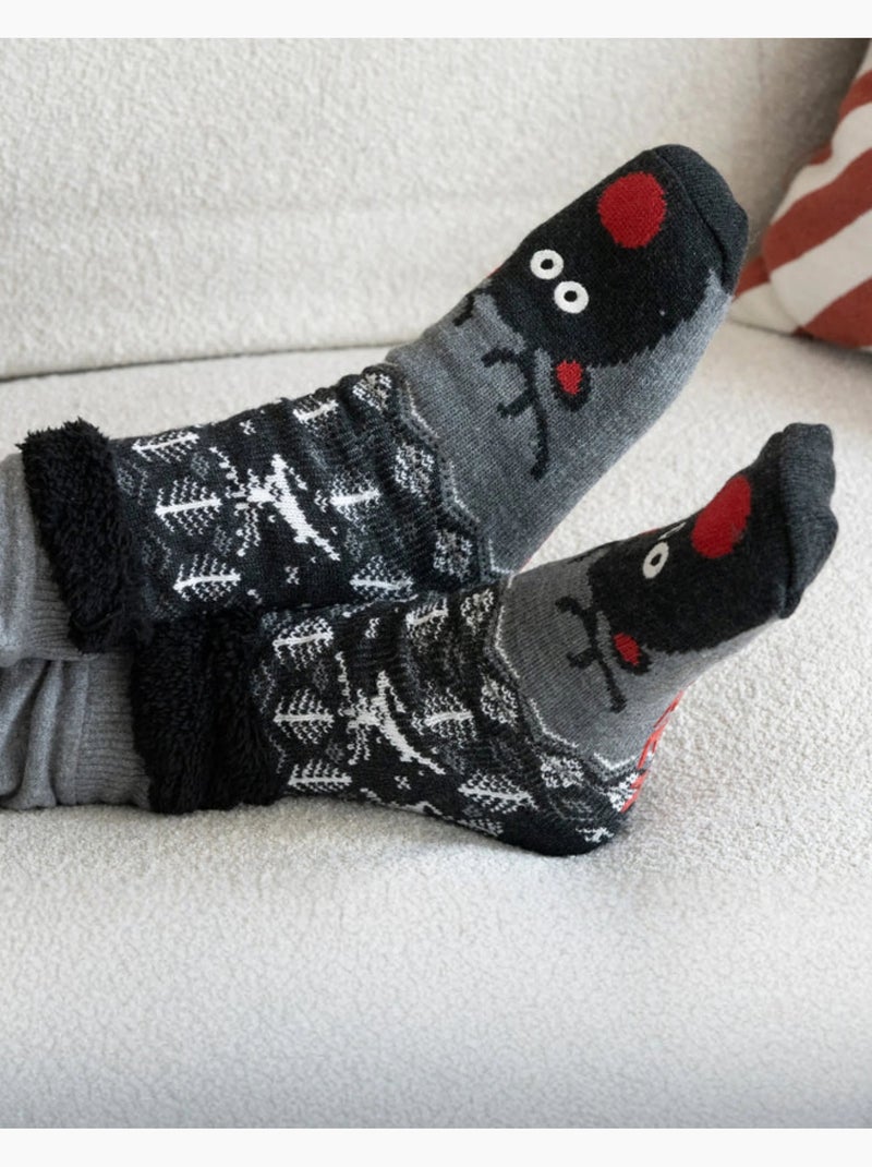 Calcetines de interior suelas ultracómodas y ligeras con tacos antideslizantes hombre Gris jaspeado - Kiabi